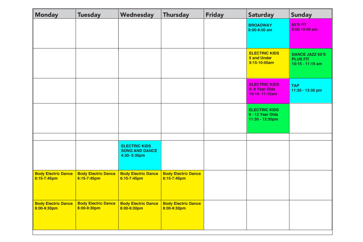 body_electric_dance_studios_timetable | Body Electric Dance Studios